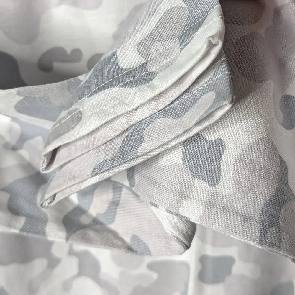 PUMA Kids Grey White Camo 100% Cotton Pullover Long Sleeve Hoodie M 10 12